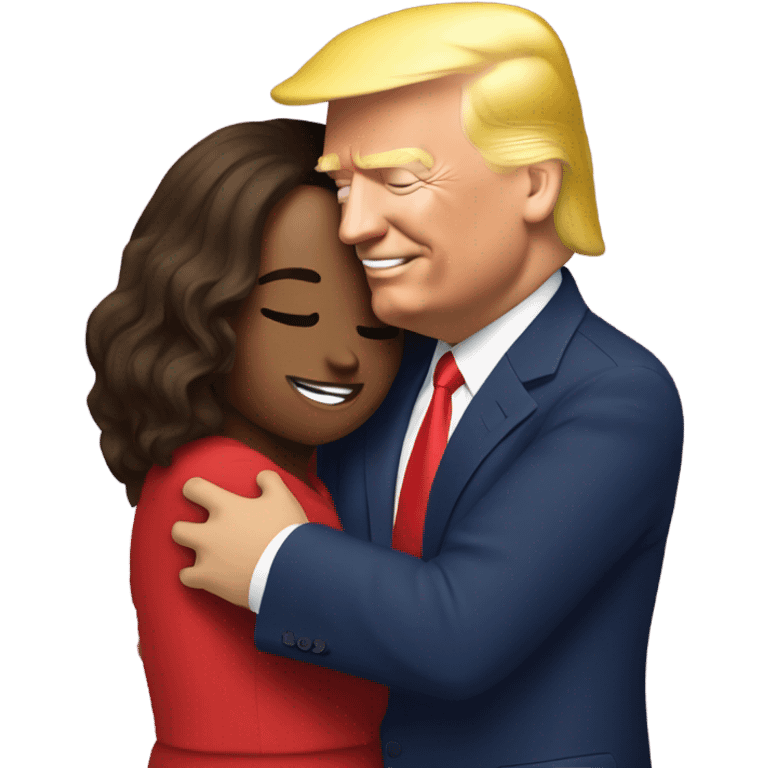 Trump and Kamala hugging emoji