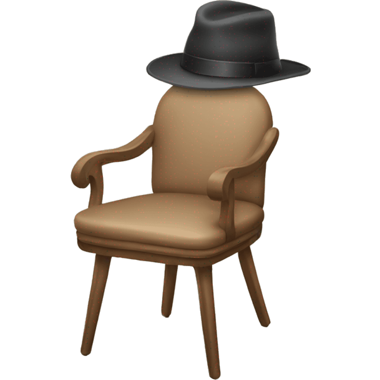 a chair with a hat emoji