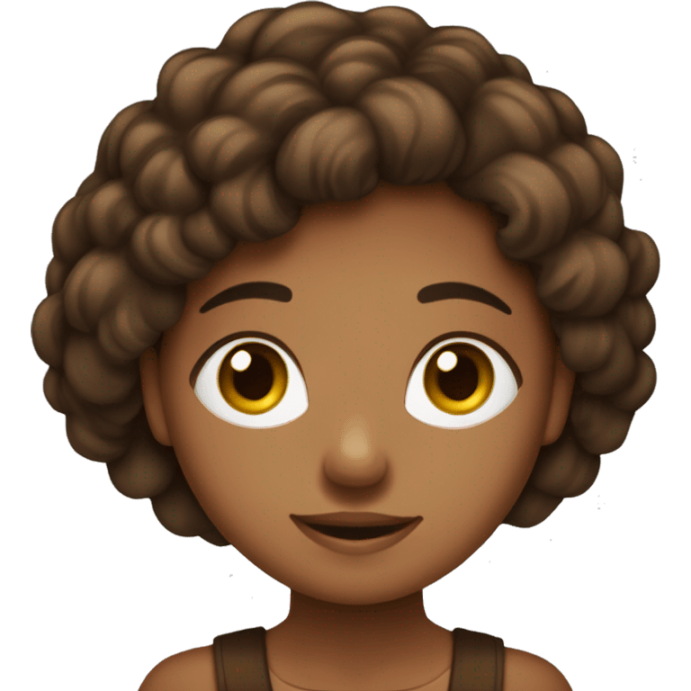 menina olho marrom  escuro  cabelo no ombro marrom criansa emoji