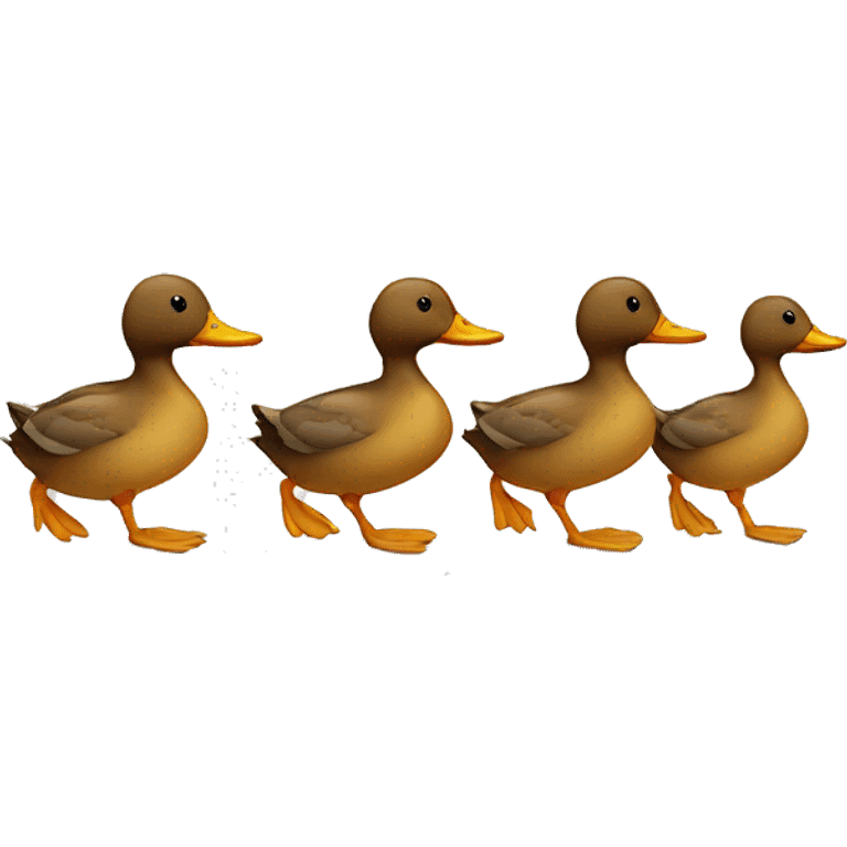 duck family walking in one line behind each other  emoji