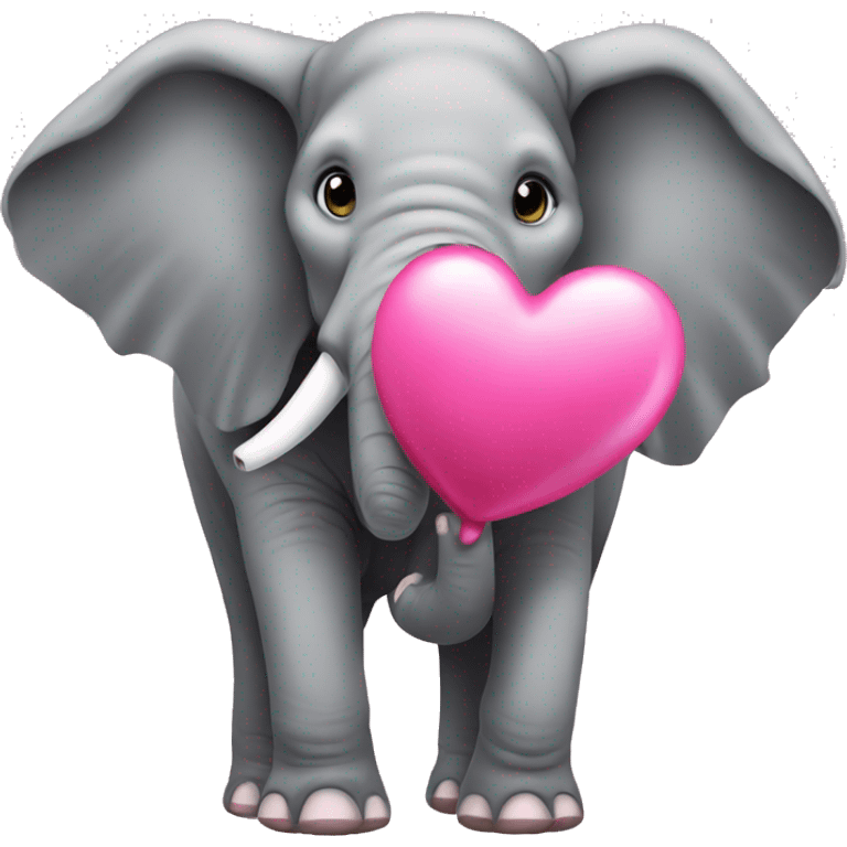 Elephant blowing a pink heart emoji