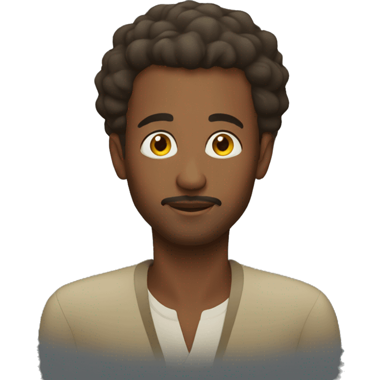 Ethiopian man mysterious, passionate, care emoji