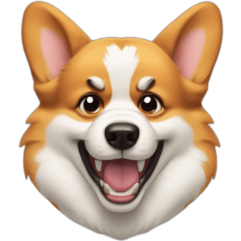 Mad corgi head angry emoji