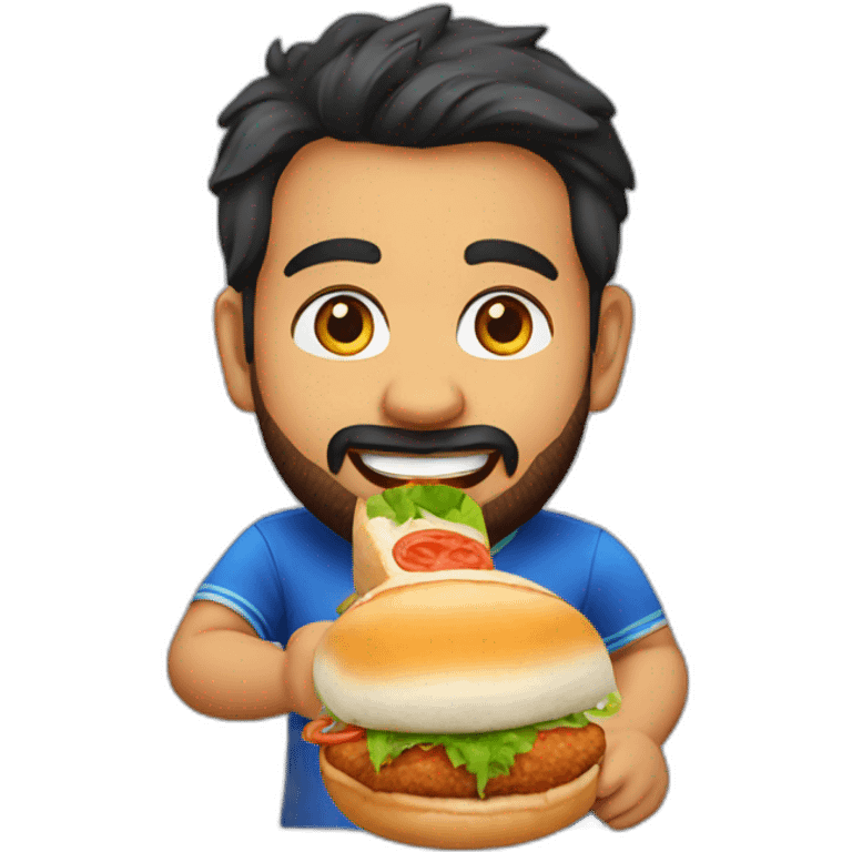 Rohit Sharma eating Vada pav emoji