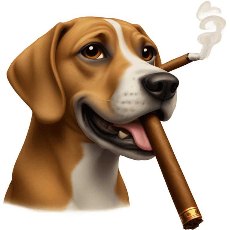 Dog smoking a cigar  emoji