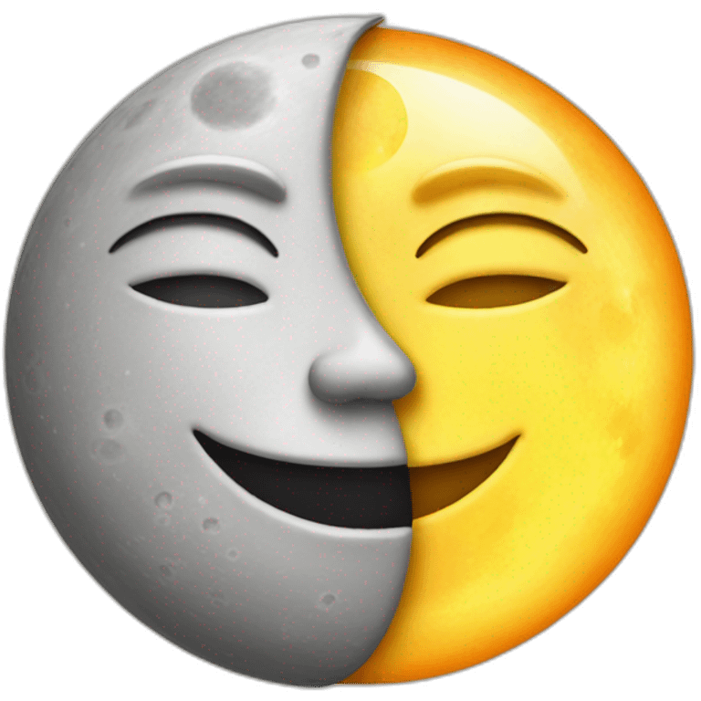 Moon and sun make love emoji