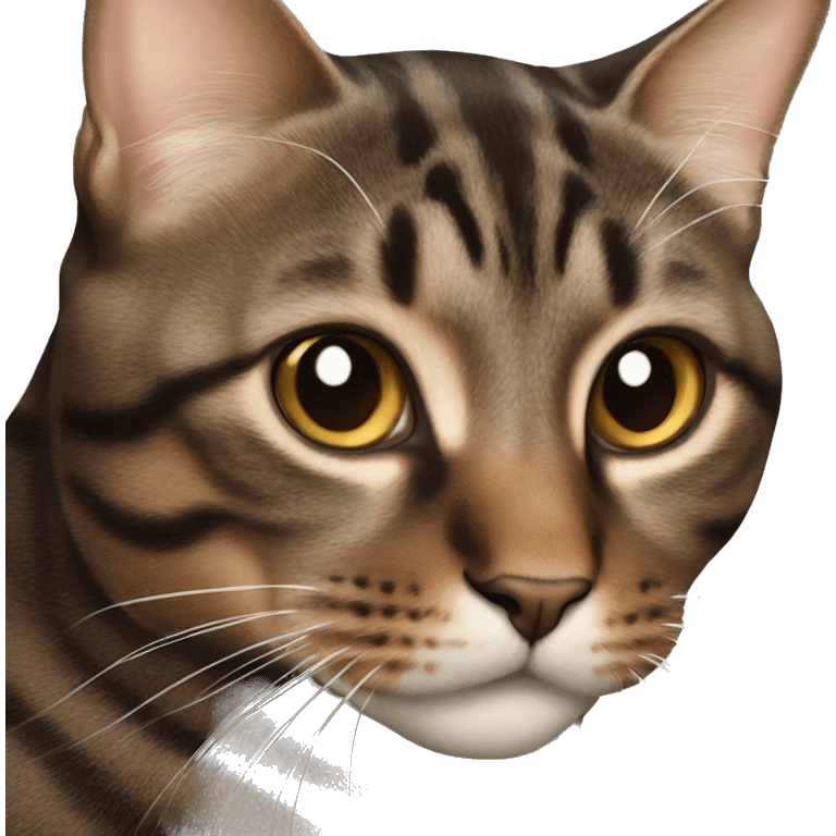 Dark brown tabby cat emoji