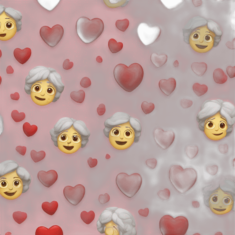 Granny and hearts emoji