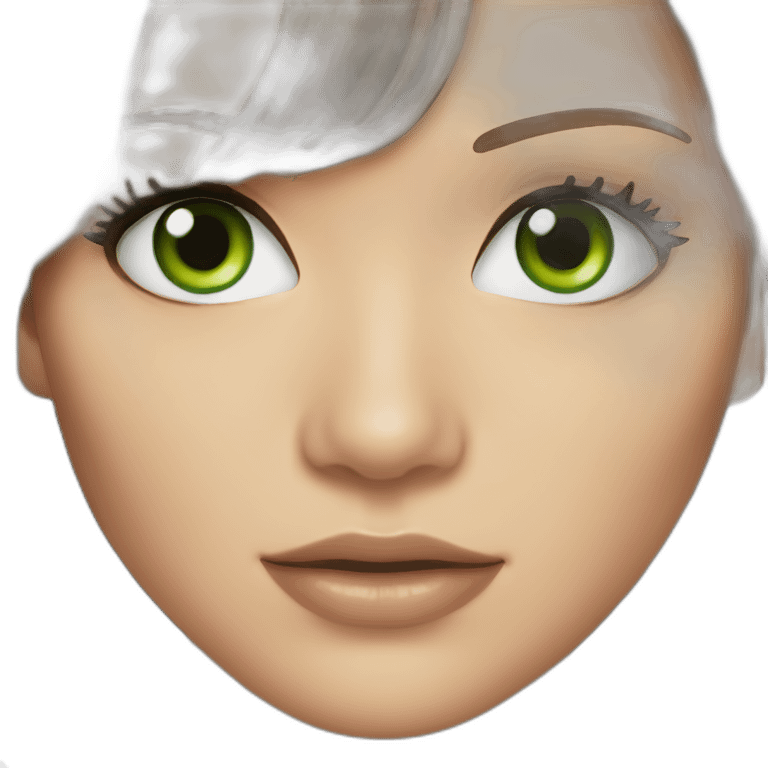 brunette Jennifer Lawrence with Green eyes emoji