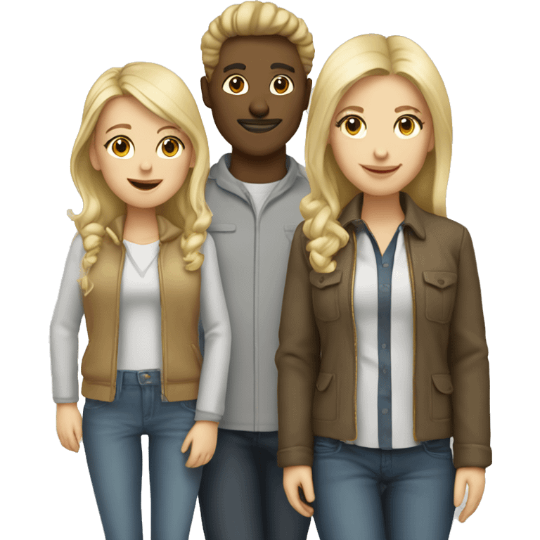 3 designers, 1 male and 2 female, all blonde emoji