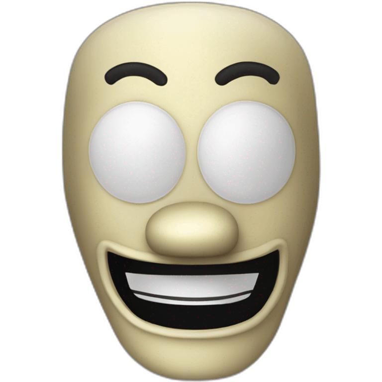 Máscara de teatro de mimo blanca con gran sonrisa y lágrimas puppet fnaf emoji