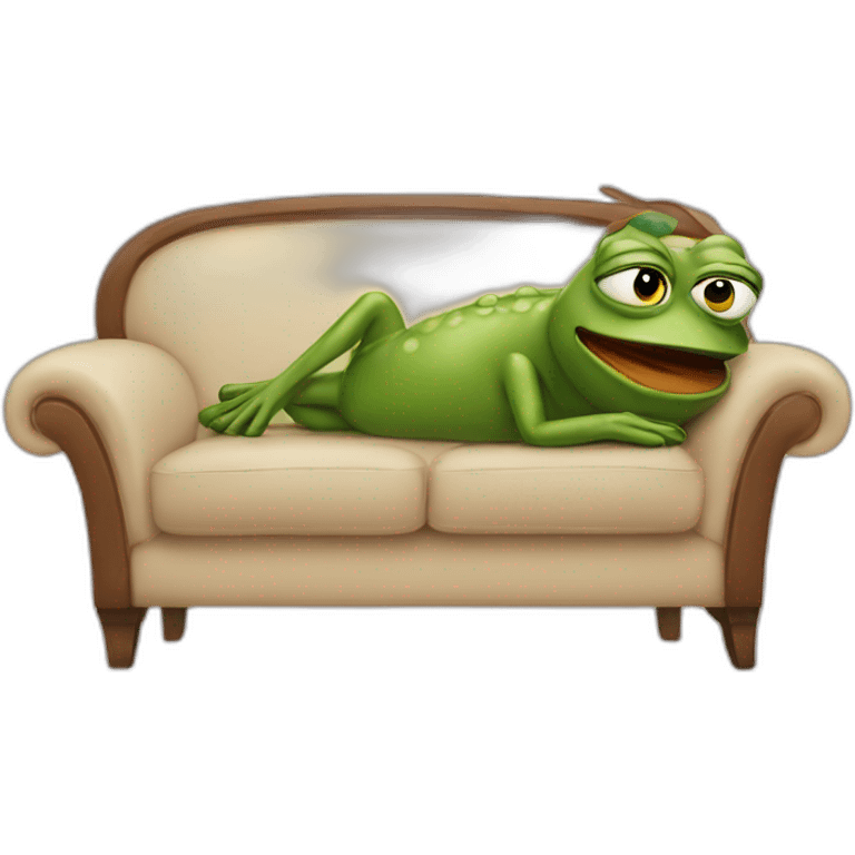 pepe lying in sofa emoji