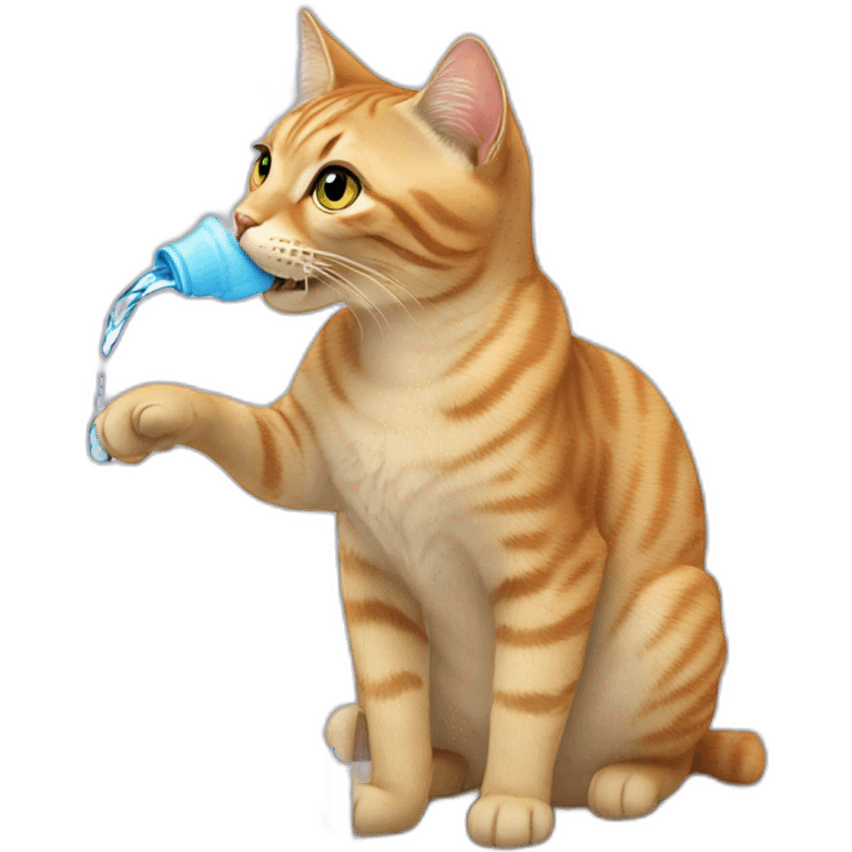 Cat drinking water emoji