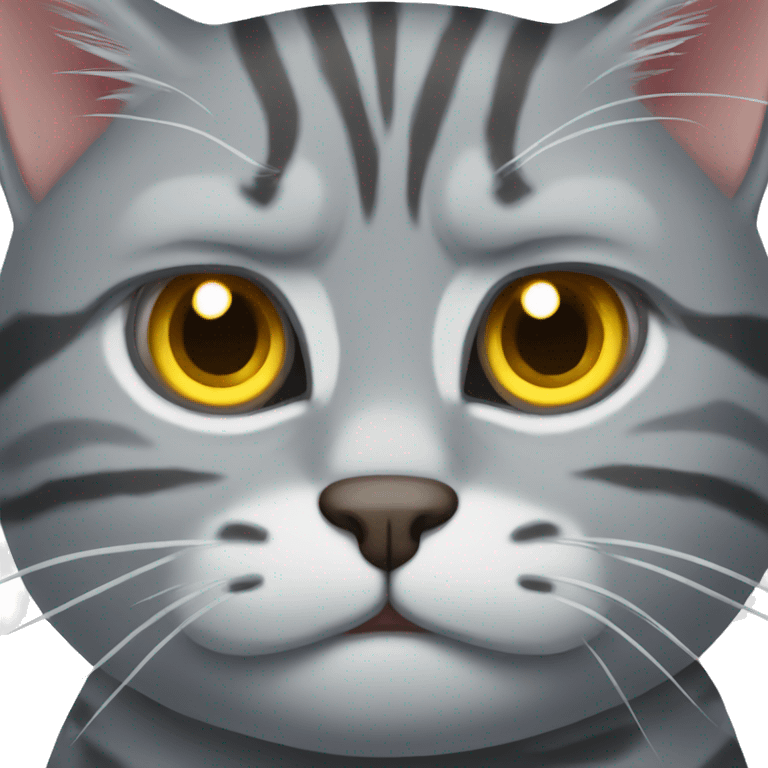 Grey tabby cat angry  emoji