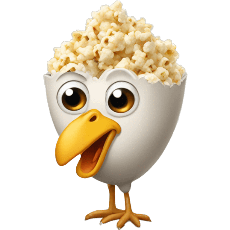 Chicken pooping popcorn emoji