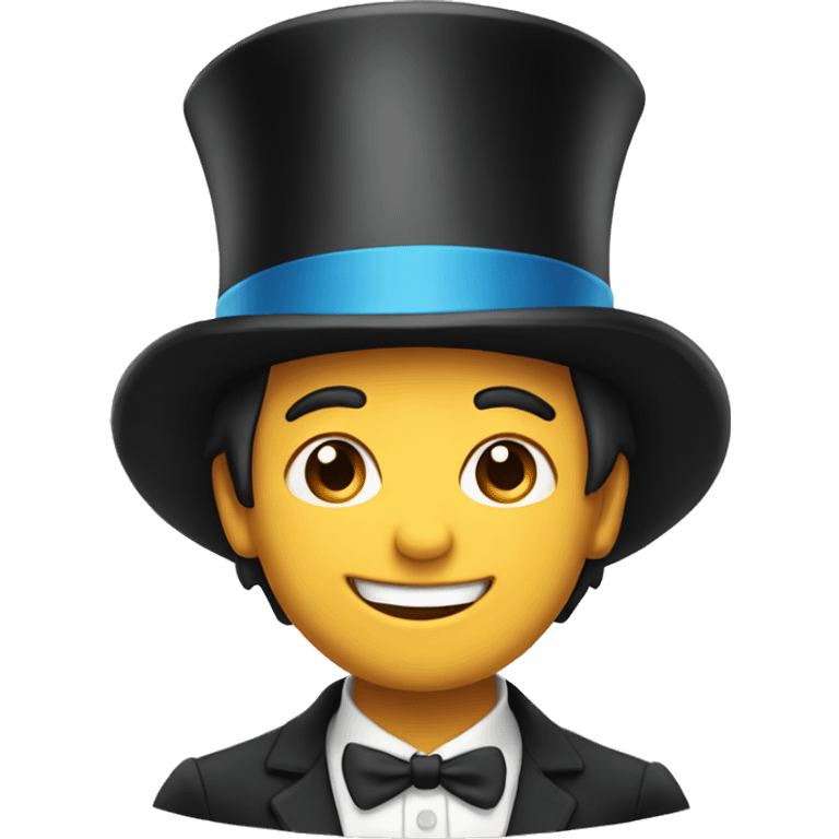 Smiling boy in top hat emoji