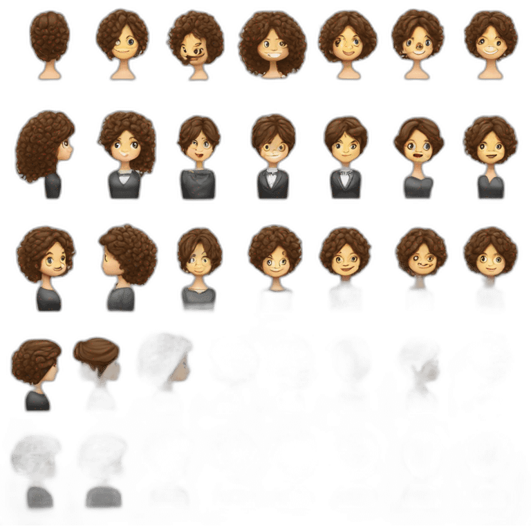 Mariage fille bouclé et garçon cheveux mi-long emoji