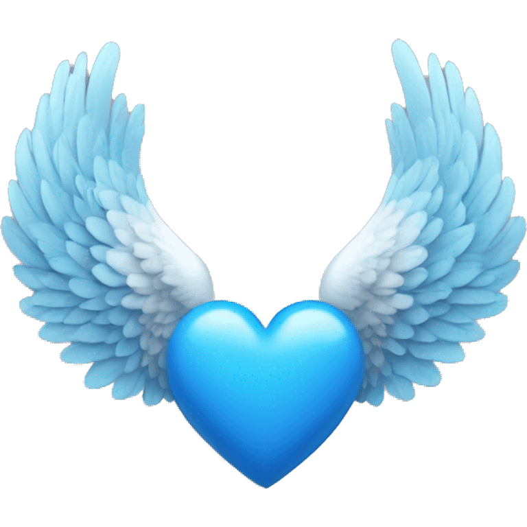 Blue heart with angel wings emoji