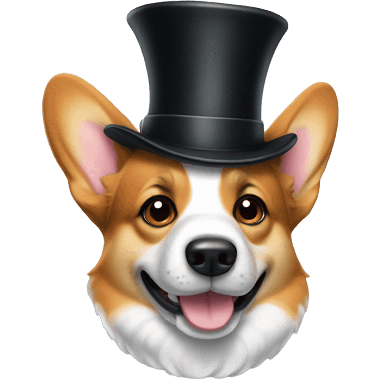 Corgi in a top hat emoji