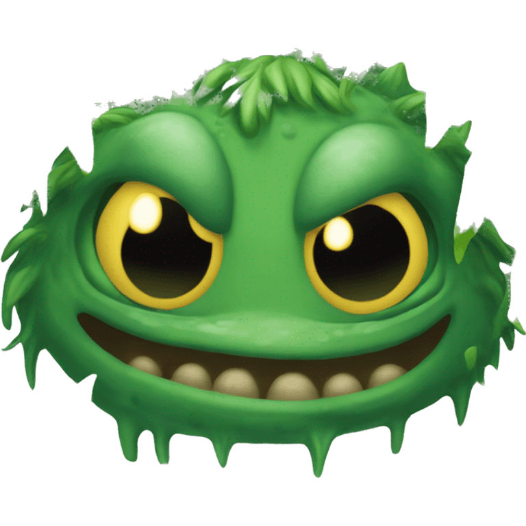 green swamp monster peeking his head out of the swamp. Only his eyes and the top of his head are visible. emoji