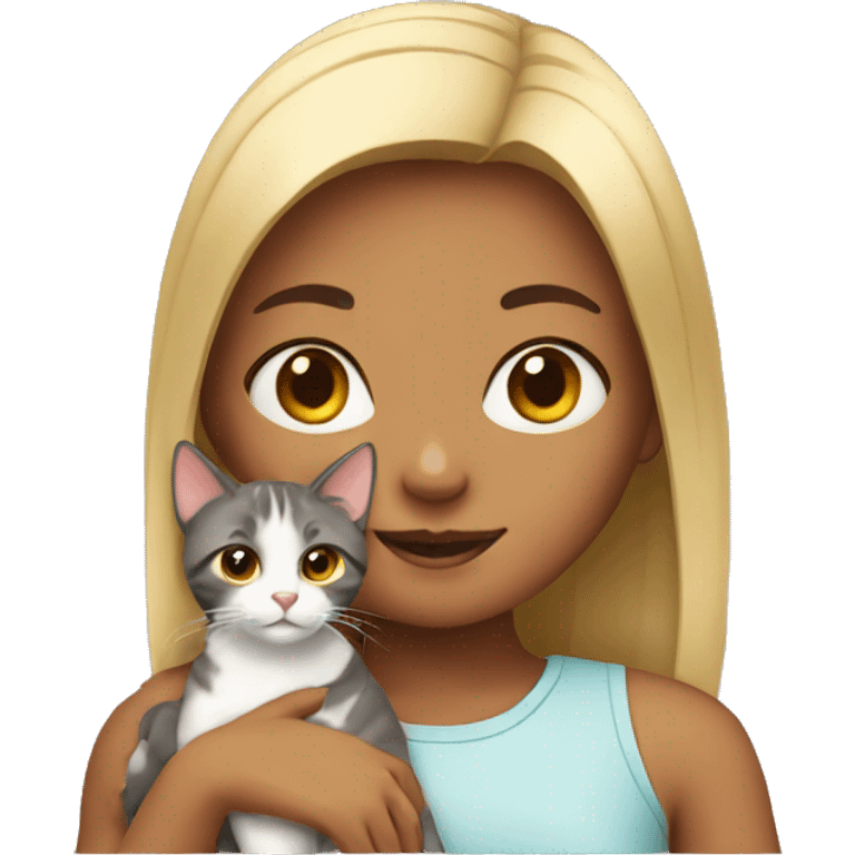 Girl with cat emoji