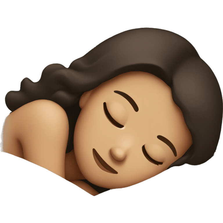 Brunette girl sleeping  emoji