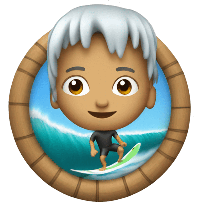 Surfer getting barreled  emoji