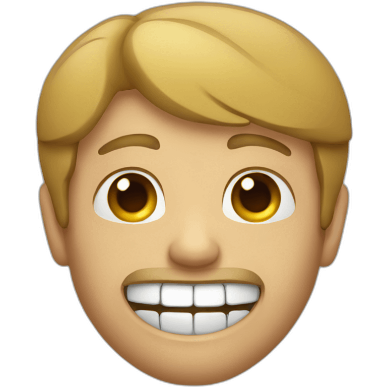 Man with bracket on teeth emoji