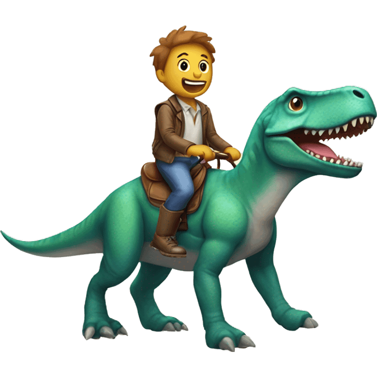 Dinosaur riding a dog emoji