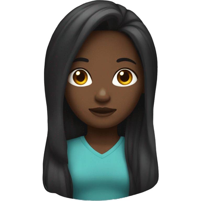 Black girl with long hair emoji