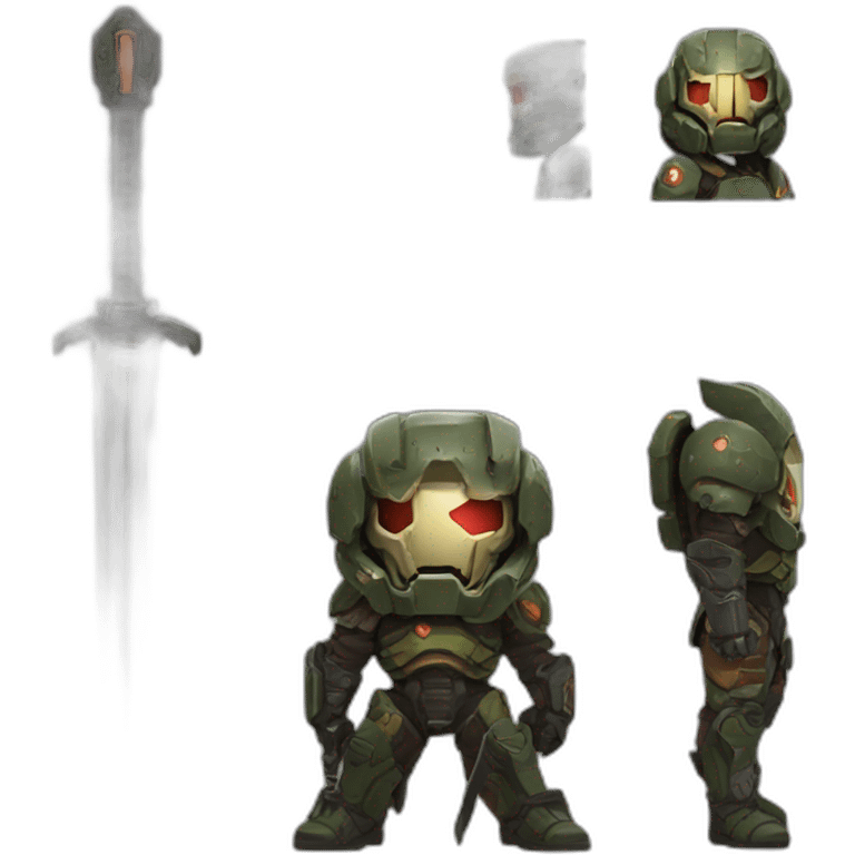 Doom slayer with crucible sword emoji