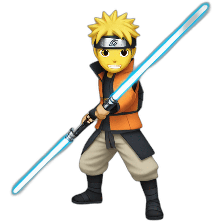 Naruto with lightsaber emoji