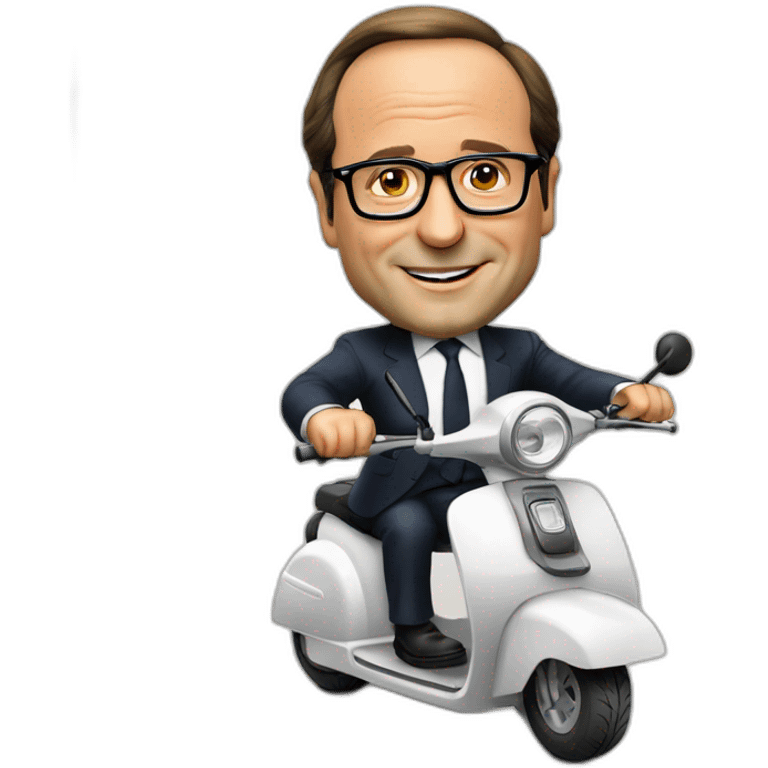 françois hollande sur un scooter emoji