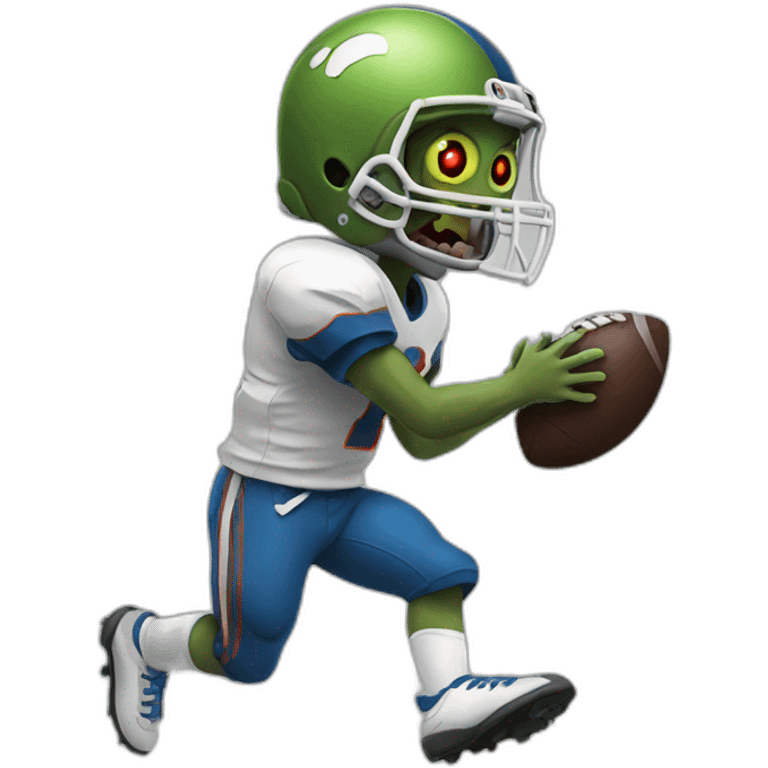 a zombie is playing football emoji