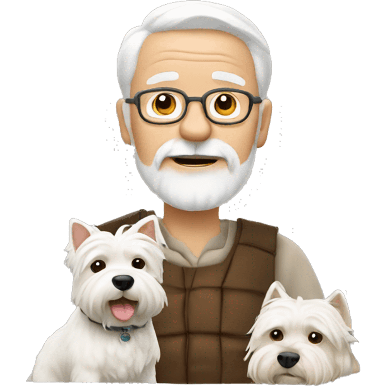 old man with west highland terrier emoji