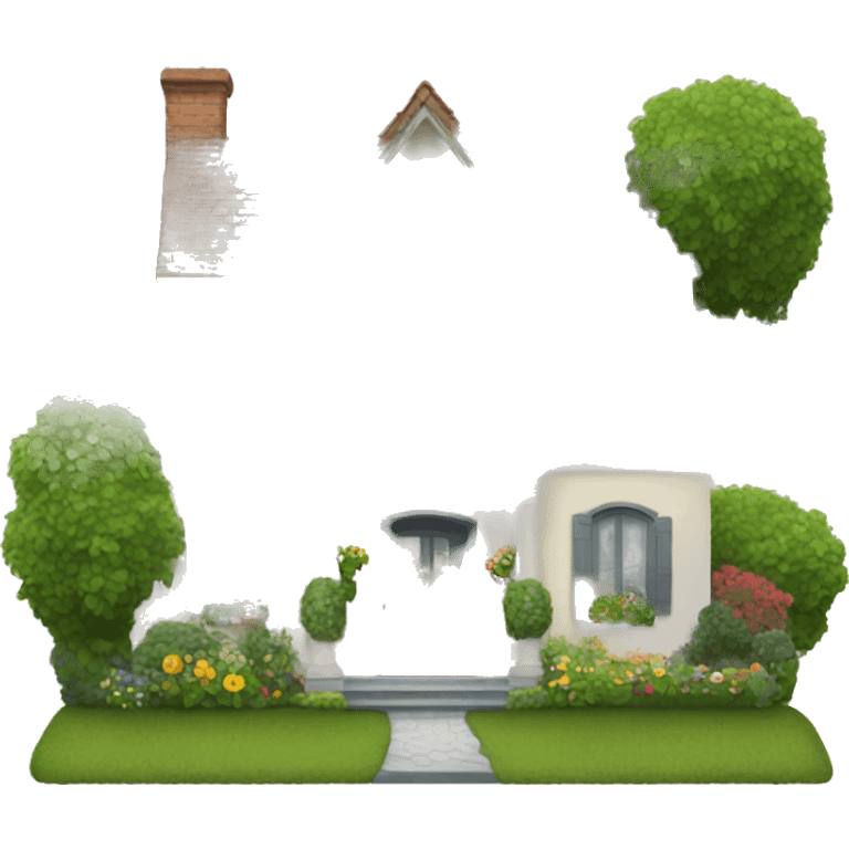 house with garden and windows emoji