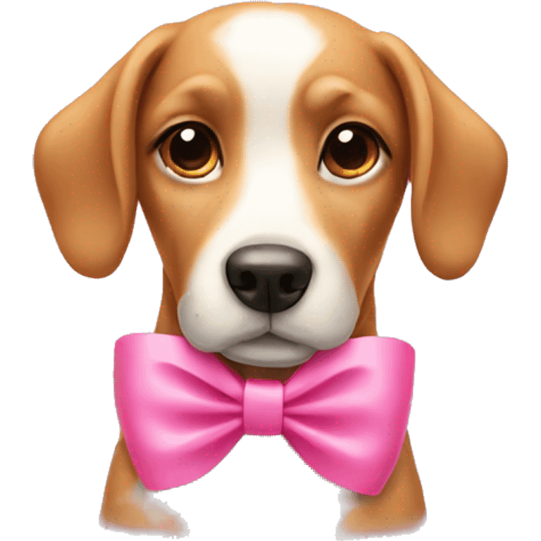 Dog with pink bow emoji