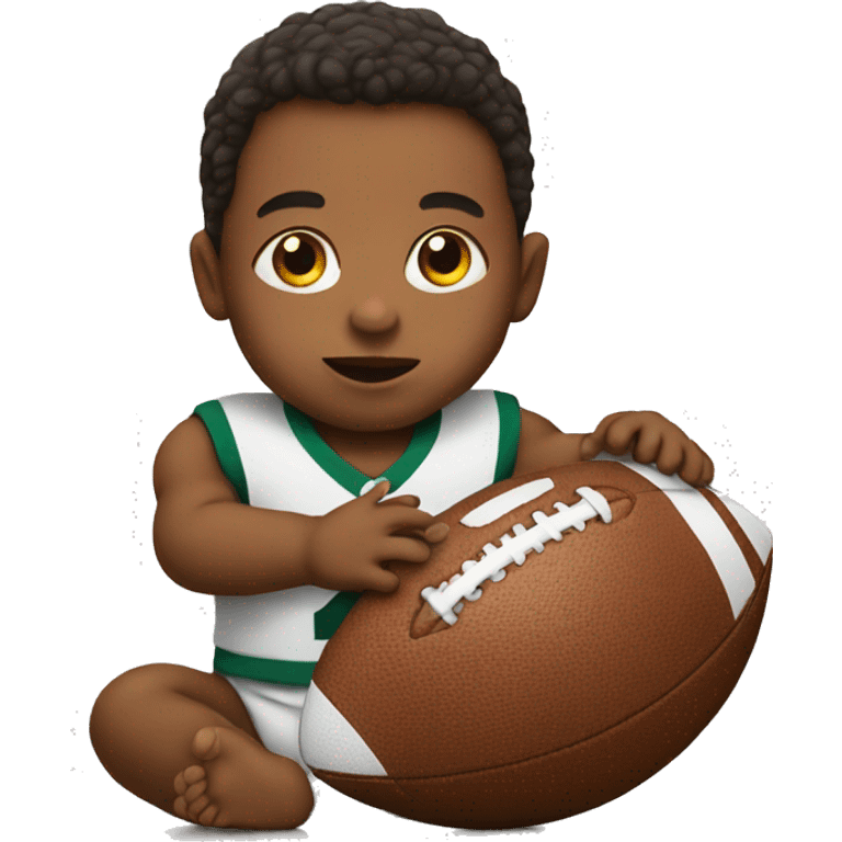 Baby with a football emoji