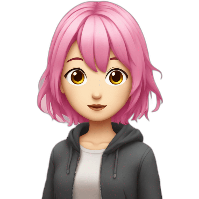 pink haired anime girl emoji