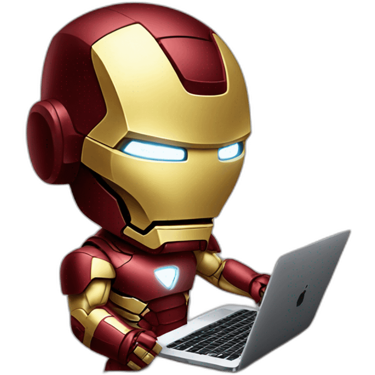 Ironman working in a MacBook  emoji