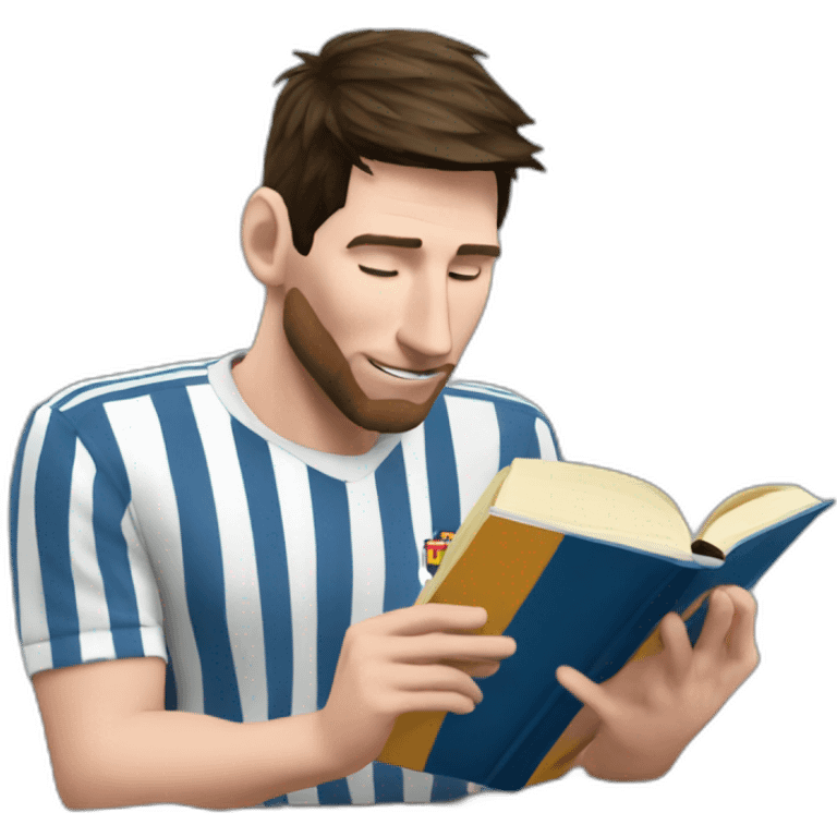 messi leyendo un libro emoji