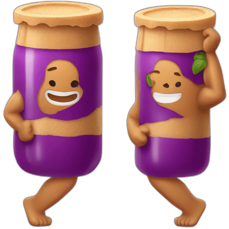 peanut butter and jelly with biceps emoji