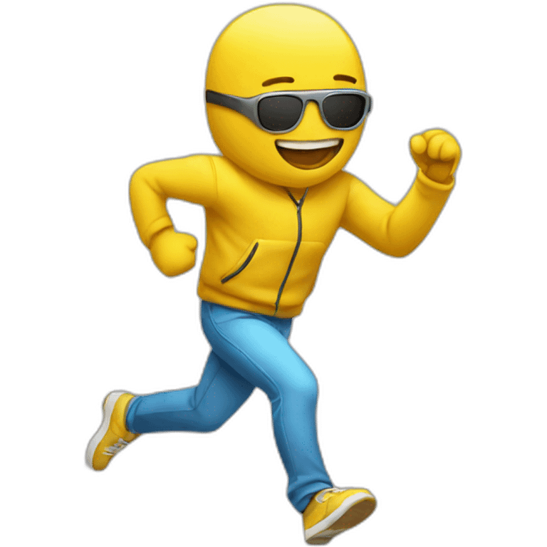 running cool yellow dude emoji