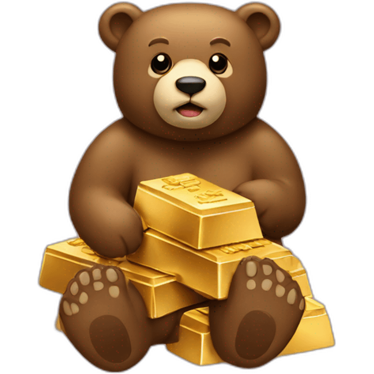 Bear with gold bars emoji