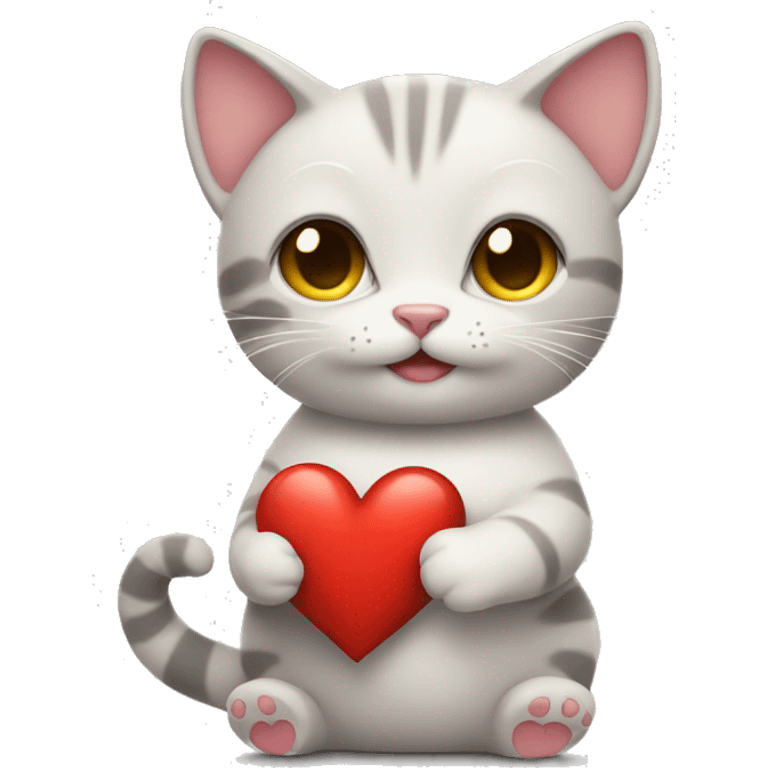 cute cat holding heart  emoji