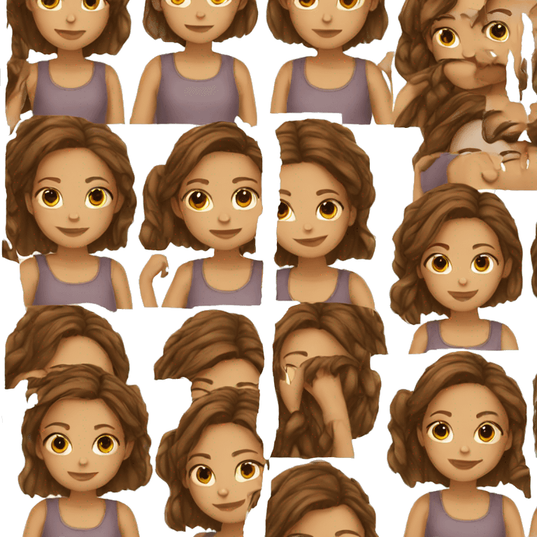 Girl brown hair  emoji