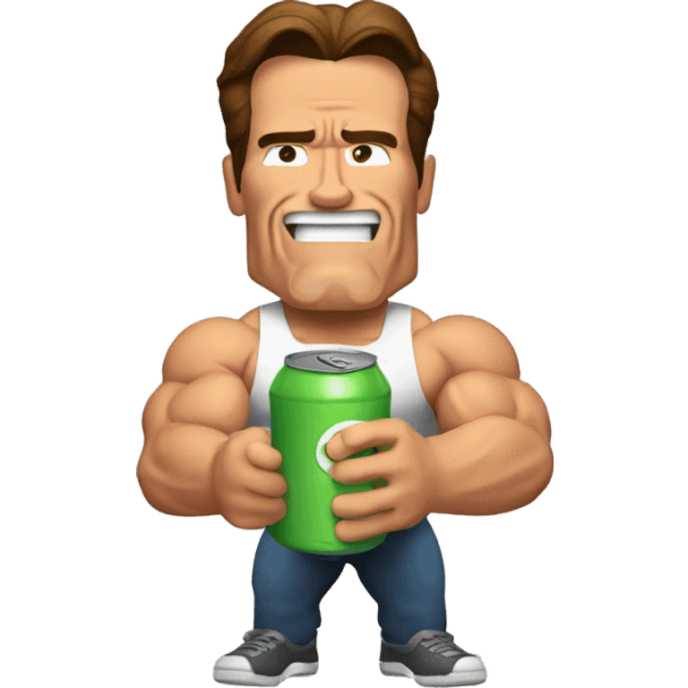 Arnold Schwarzenegger with a can of protein in his hands emoji