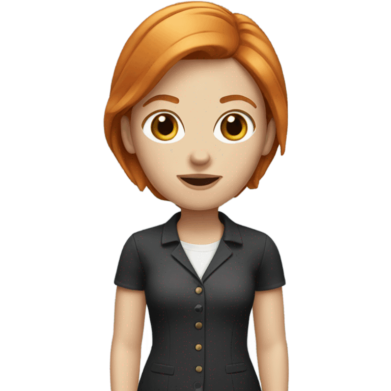 Memoji of Amy, a British ginger haired girl who works at a call center emoji