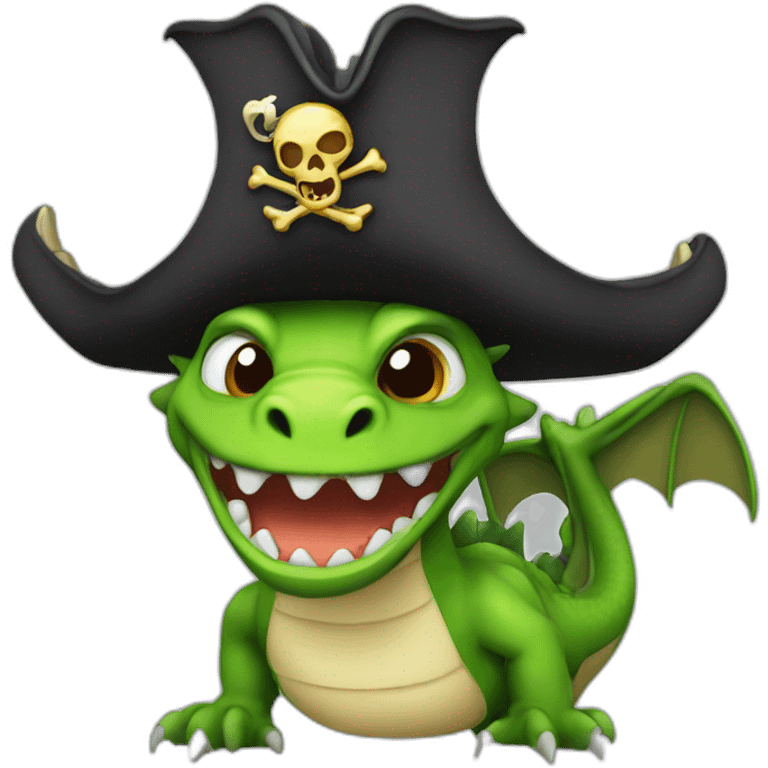 Dragon with pirate hat​ on emoji