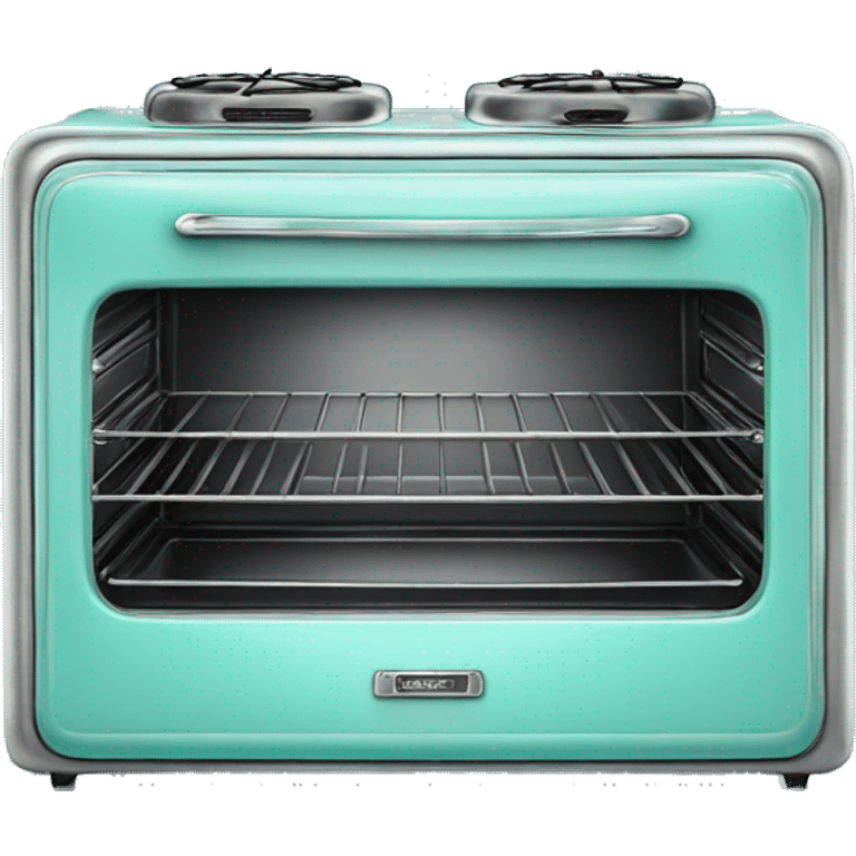 Realistic isolated tiffany blue vintage retro oven emoji